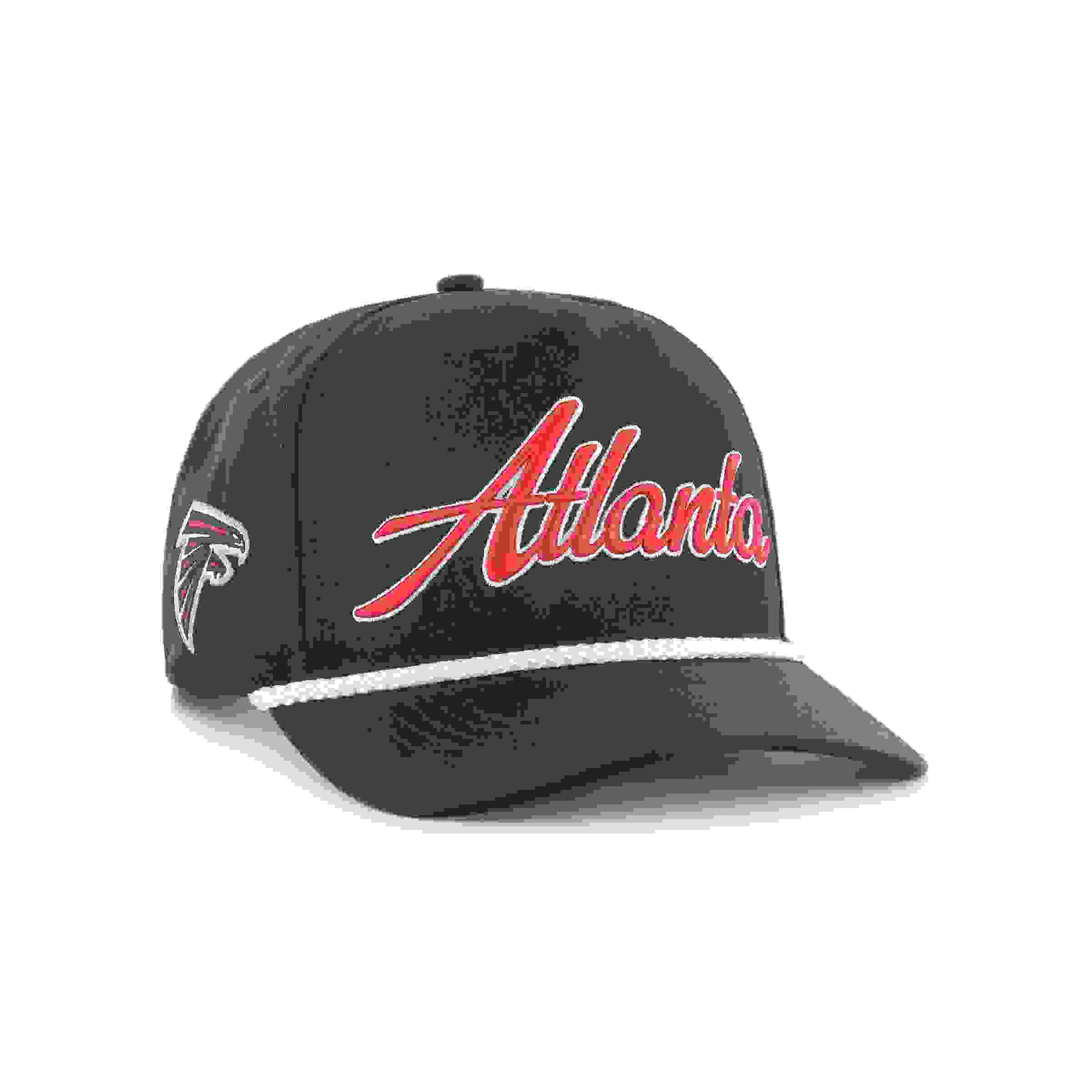 '47 Atlanta Falcons Overhand Hitch Black Snapback Hat
